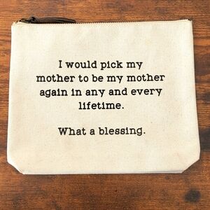 Canvas Cotton Top Zip Love Of Mother Cosmetic Bag